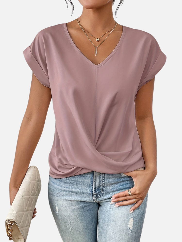 Cleo casual T-shirt med hjärtformad halsringning
