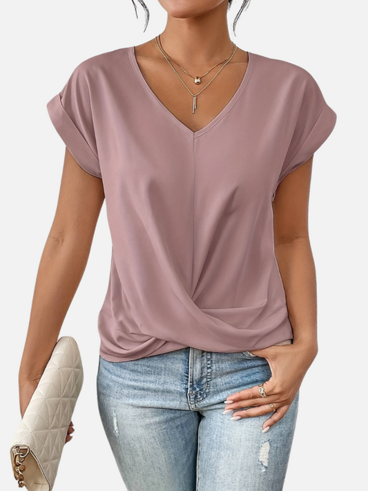 Cleo casual T-shirt med hjärtformad halsringning