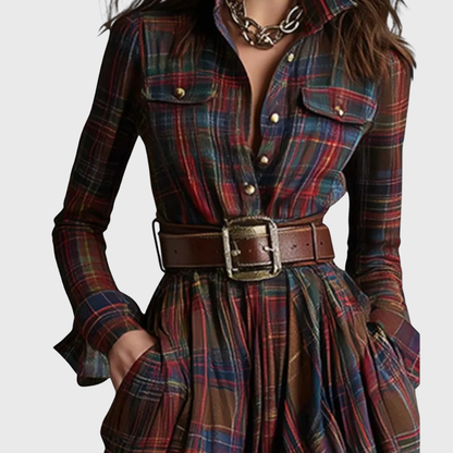 Maxiklänning med rutmönster