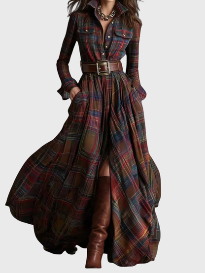 Maxiklänning med rutmönster