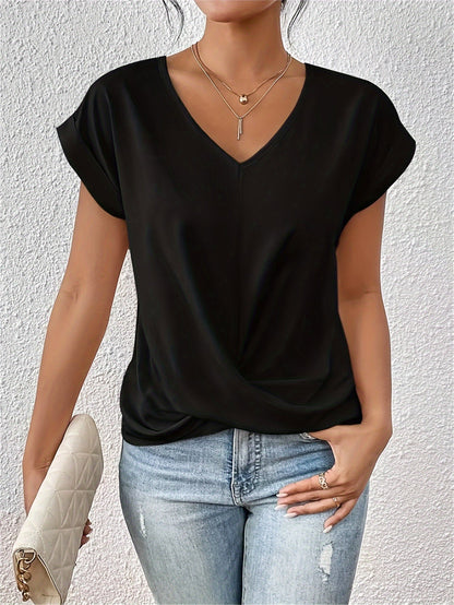 Cleo casual T-shirt med hjärtformad halsringning