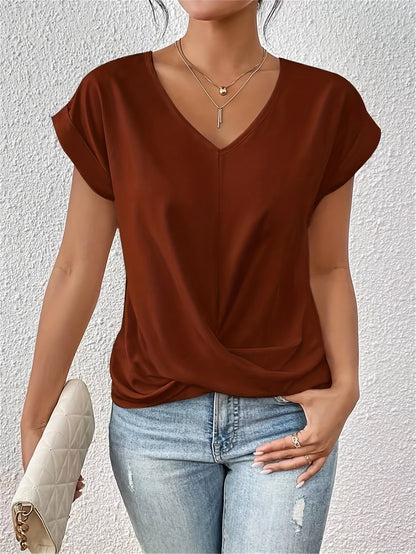 Cleo casual T-shirt med hjärtformad halsringning